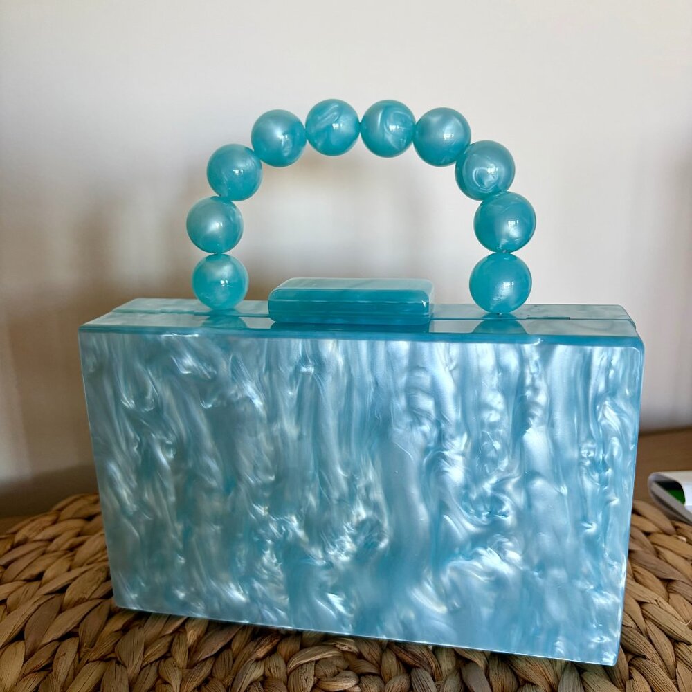 Acrylic Box Clutch with BeadHandle
